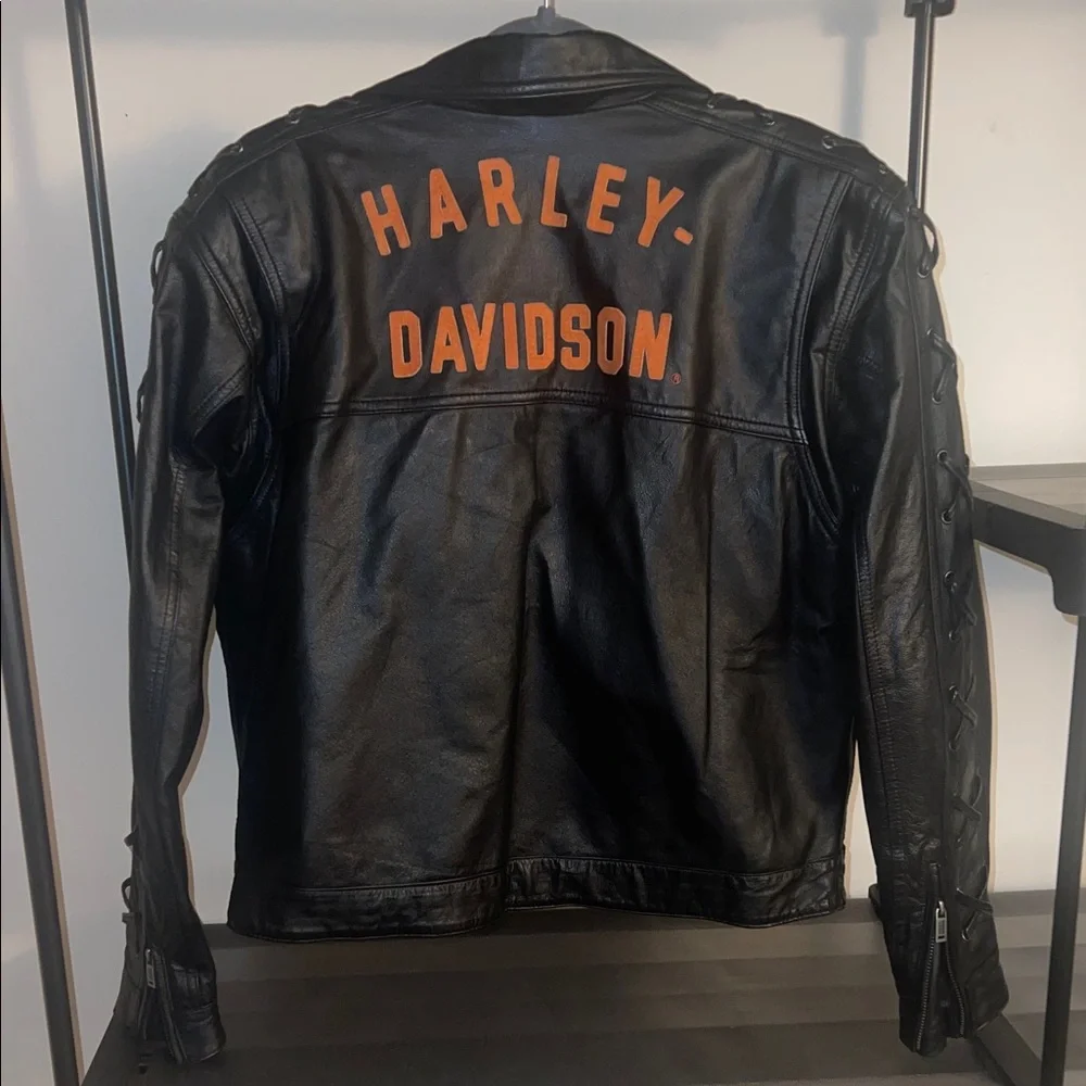 EXTREMELY RARE Harley-Davidson Black Leather Motorcycle Jacket - Picture 4 of 14